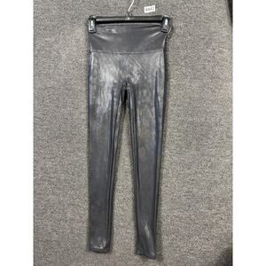 Spanx Faux Leather Leggings Womens Small Petite High Rise Shaping Pants S/P